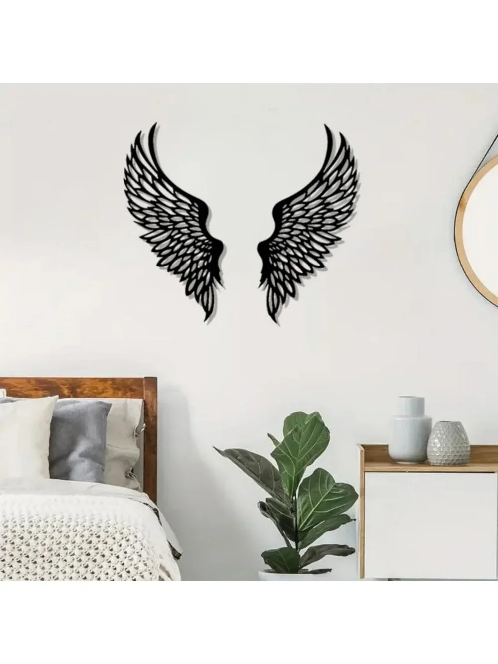 Large Angel Wings Metal Wall Art | Abstract Butterfly Decor | Gothic Vintage